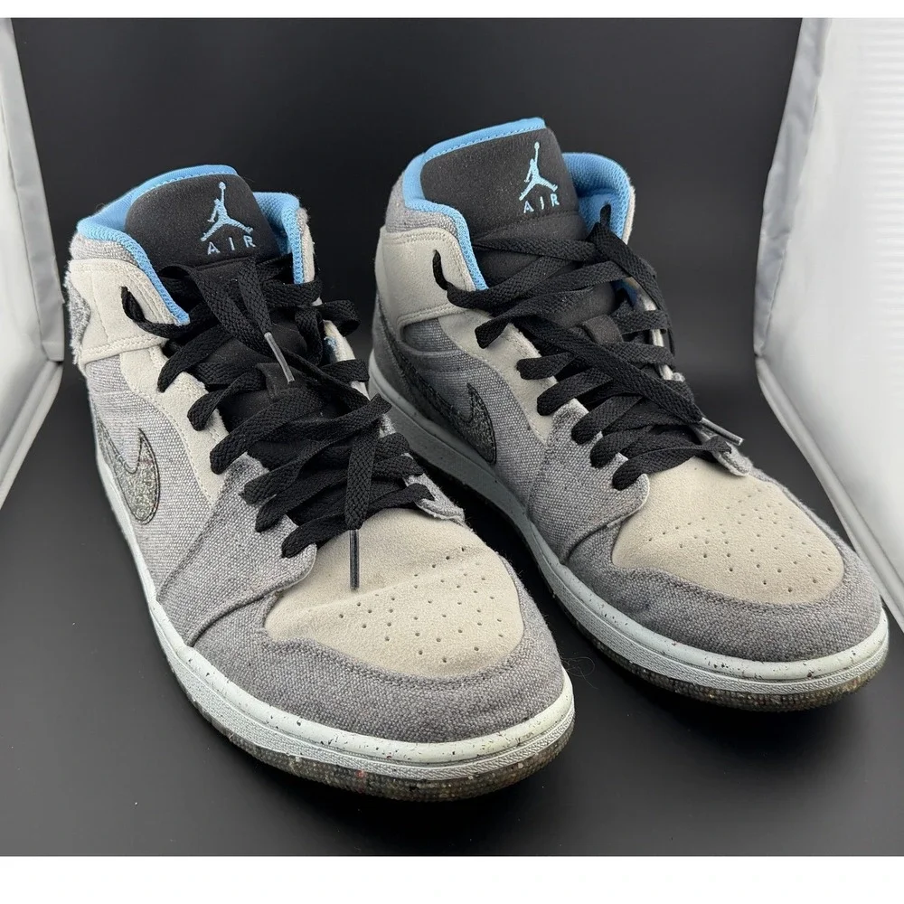 Air Jordan 1: Mid Crater Grey University Blue DM3529-004, Mens Sneaker, Size 10